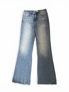 Love Vervet Boutique Women's Light Blue Wide Leg Jeans High Rise - Flare Fit